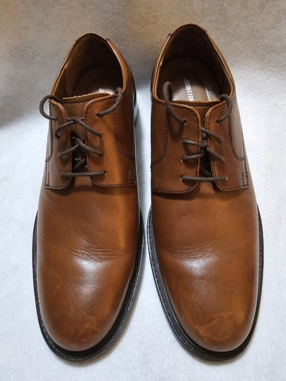 Johnston & Murphy Tabor Tan Full Grain Tru Foam Insole Mens 10 US